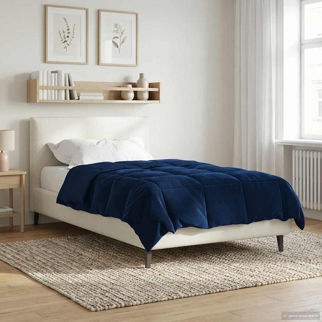 Duvet Estivo Trapuntato Blu Scuro 155 x 200 cm Microfibra