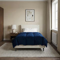 Duvet Estivo Trapuntato Blu Scuro 155 x 200 cm Microfibra