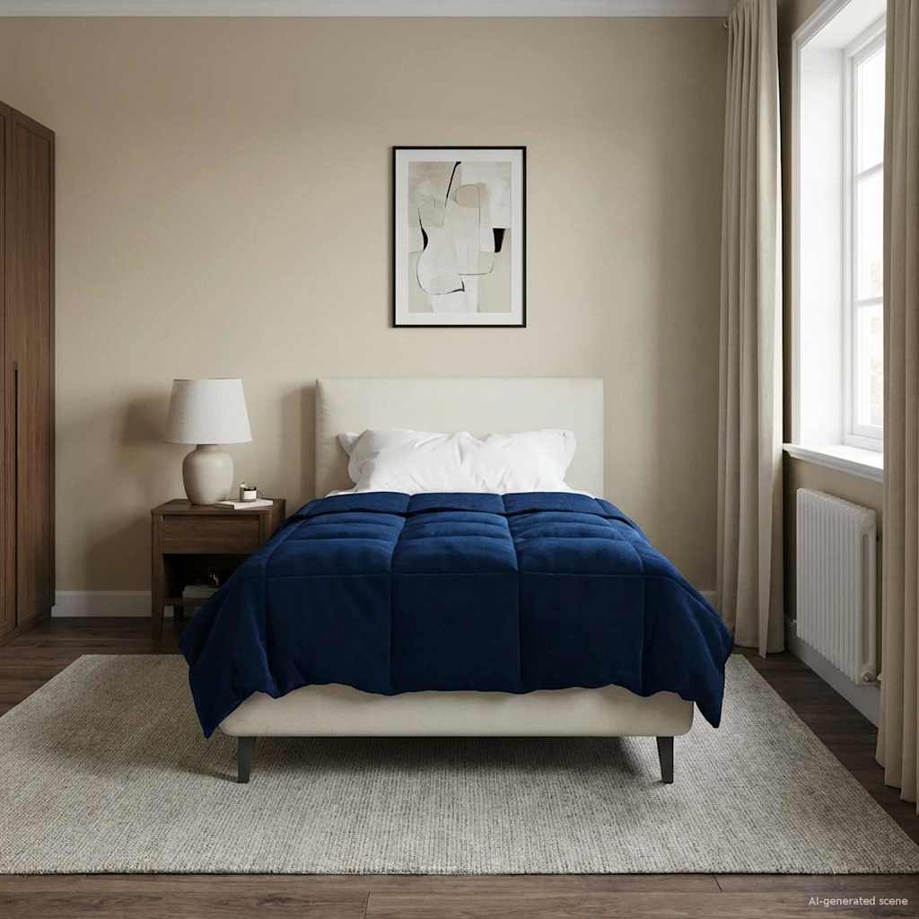 Duvet Estivo Trapuntato Blu Scuro 155 x 200 cm Microfibra