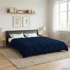 Duvet Estivo Trapuntato Blu Scuro 200 x 200 cm Microfibra