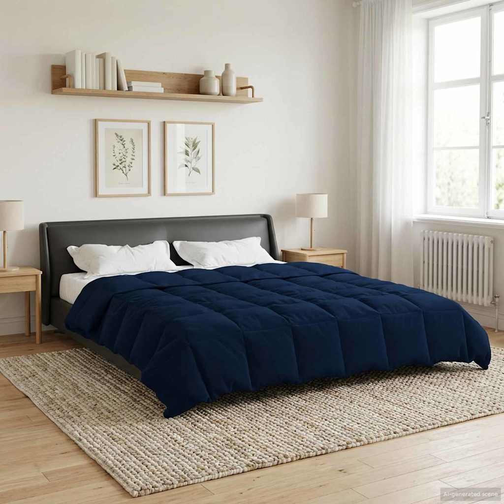Duvet Estivo Trapuntato Blu Scuro 200 x 200 cm Microfibra