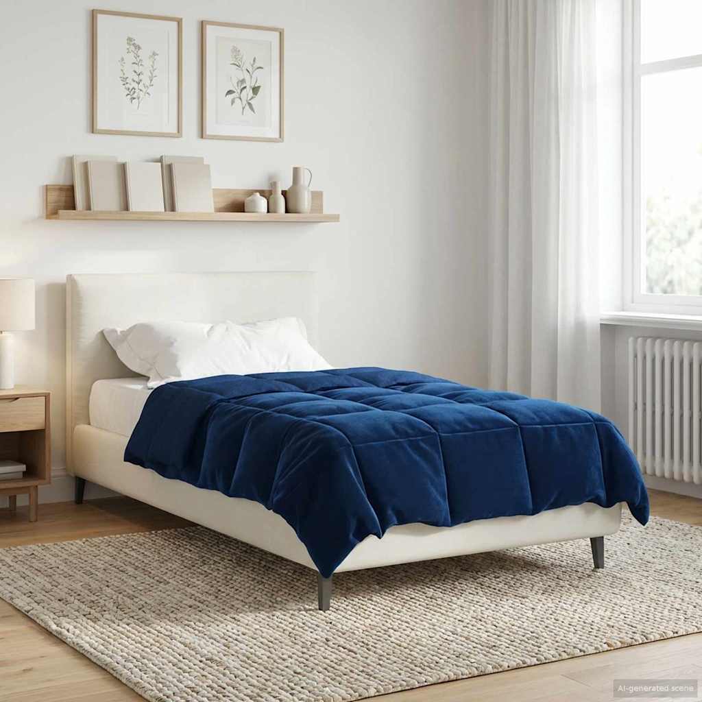 Duvet Estivo Trapuntato Blu Scuro 135 x 220 cm Microfibra