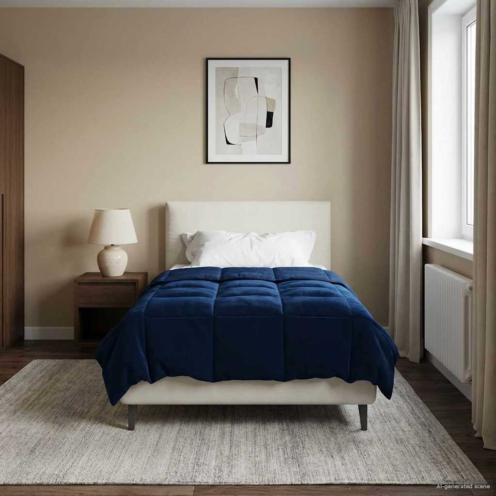 Duvet Estivo Trapuntato Blu Scuro 135 x 220 cm Microfibra