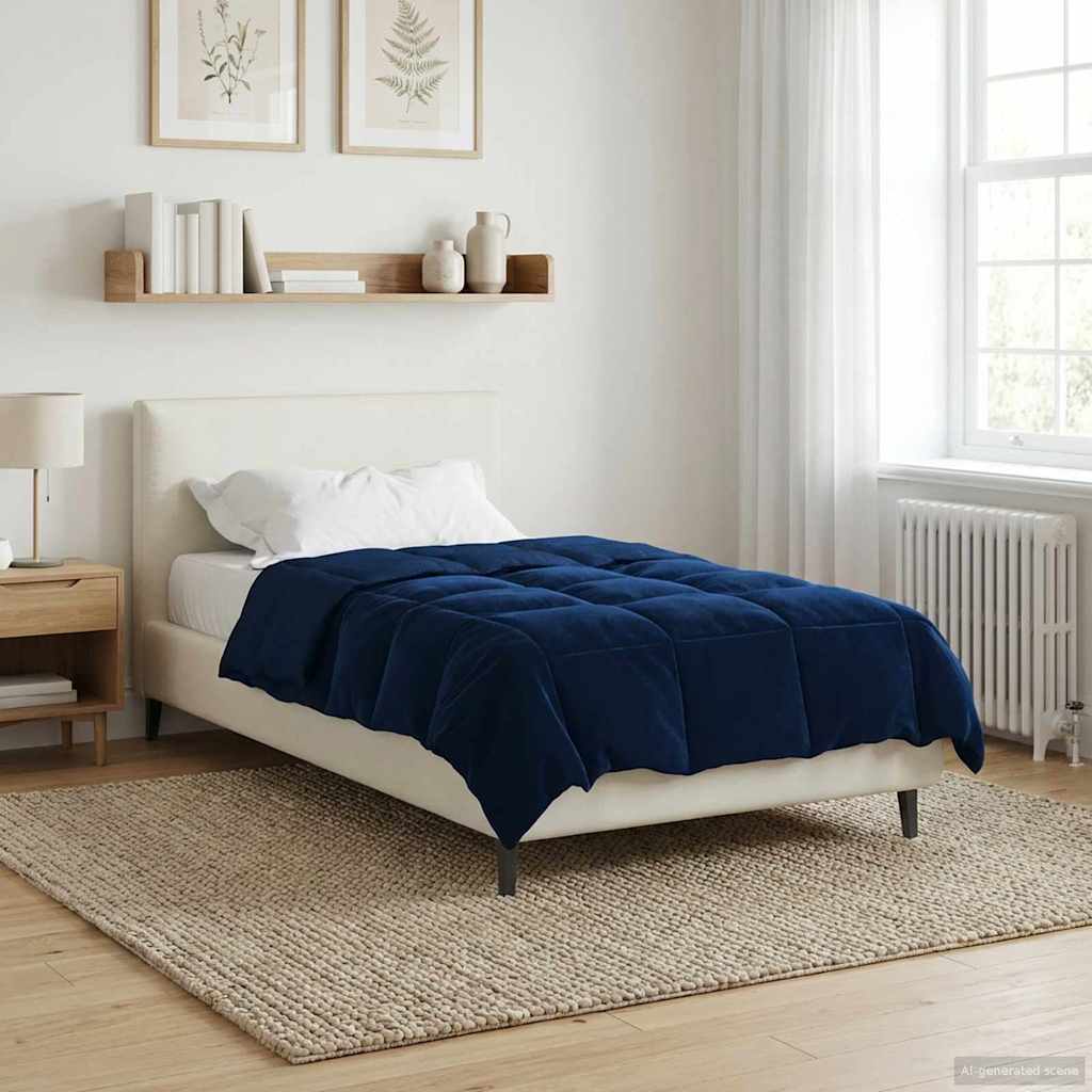 Duvet Estivo Trapuntato Blu Scuro 140 x 220 cm Microfibra