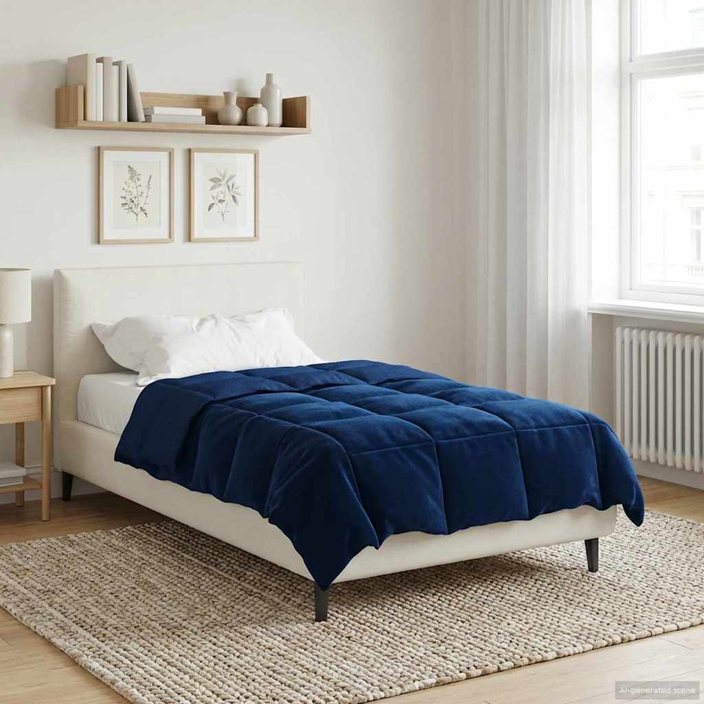 Duvet Estivo Trapuntato Blu Scuro 155 x 220 cm Microfibra