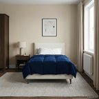Duvet Estivo Trapuntato Blu Scuro 155 x 220 cm Microfibra