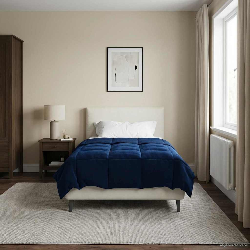 Duvet Estivo Trapuntato Blu Scuro 155 x 220 cm Microfibra