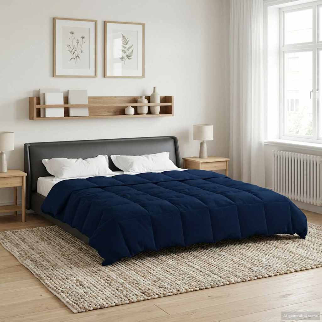 Duvet Estivo Trapuntato Blu Scuro 200 x 220 cm Microfibra