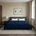 Duvet Estivo Trapuntato Blu Scuro 200 x 220 cm Microfibra