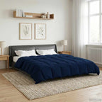 Duvet Estivo Trapuntato Blu Scuro 220 x 240 cm Microfibra