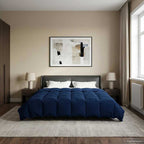 Duvet Estivo Trapuntato Blu Scuro 220 x 240 cm Microfibra