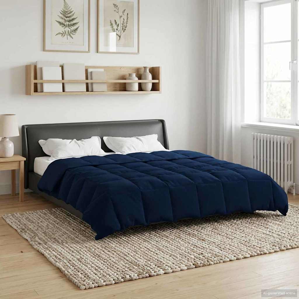 Duvet Estivo Trapuntato Blu Scuro 220 x 260 cm Microfibra