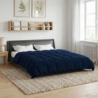 Duvet Estivo Trapuntato Blu Scuro 220 x 260 cm Microfibra