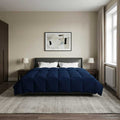 Duvet Estivo Trapuntato Blu Scuro 240 x 260 cm Microfibra