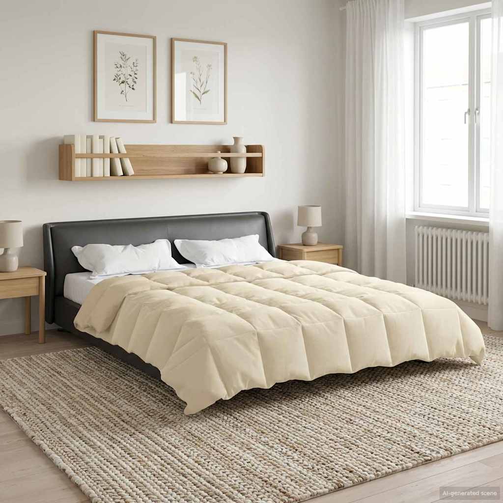 Duvet Estivo Trapuntato Crema 200 x 240 cm Microfibra