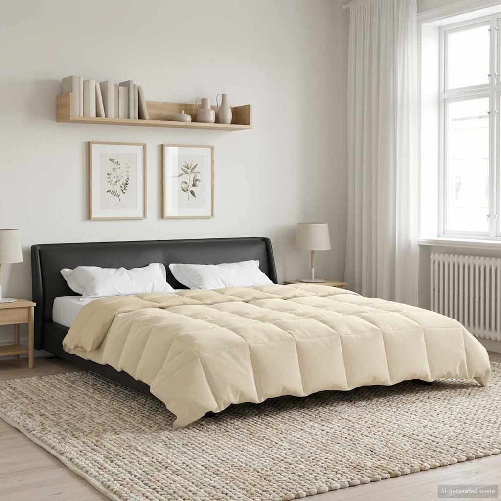 Duvet Estivo Trapuntato Crema 200 x 220 cm Microfibra