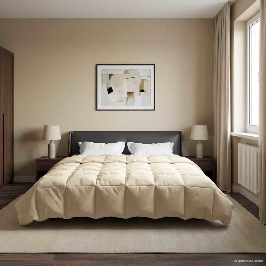 Duvet Estivo Trapuntato Crema 220 x 240 cm Microfibra