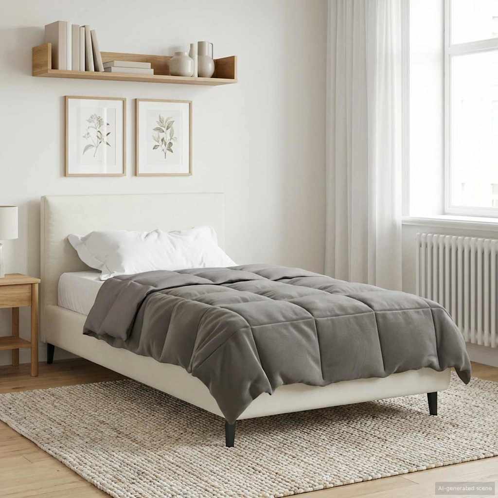 Piumone Completo Annuale Grigio chiaro 140 x 200 cm Microfibra
