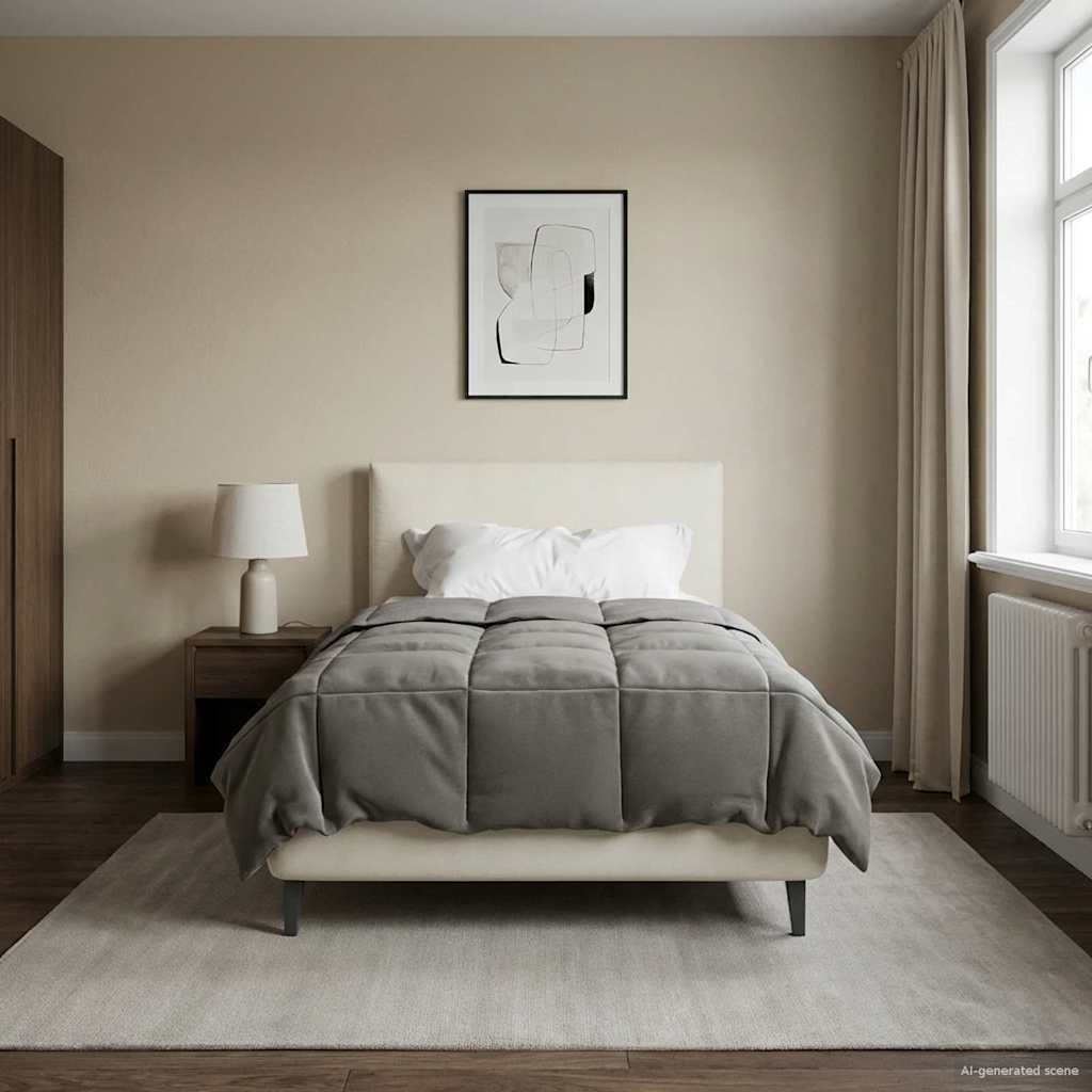 Piumone Completo Annuale Grigio chiaro 140 x 200 cm Microfibra