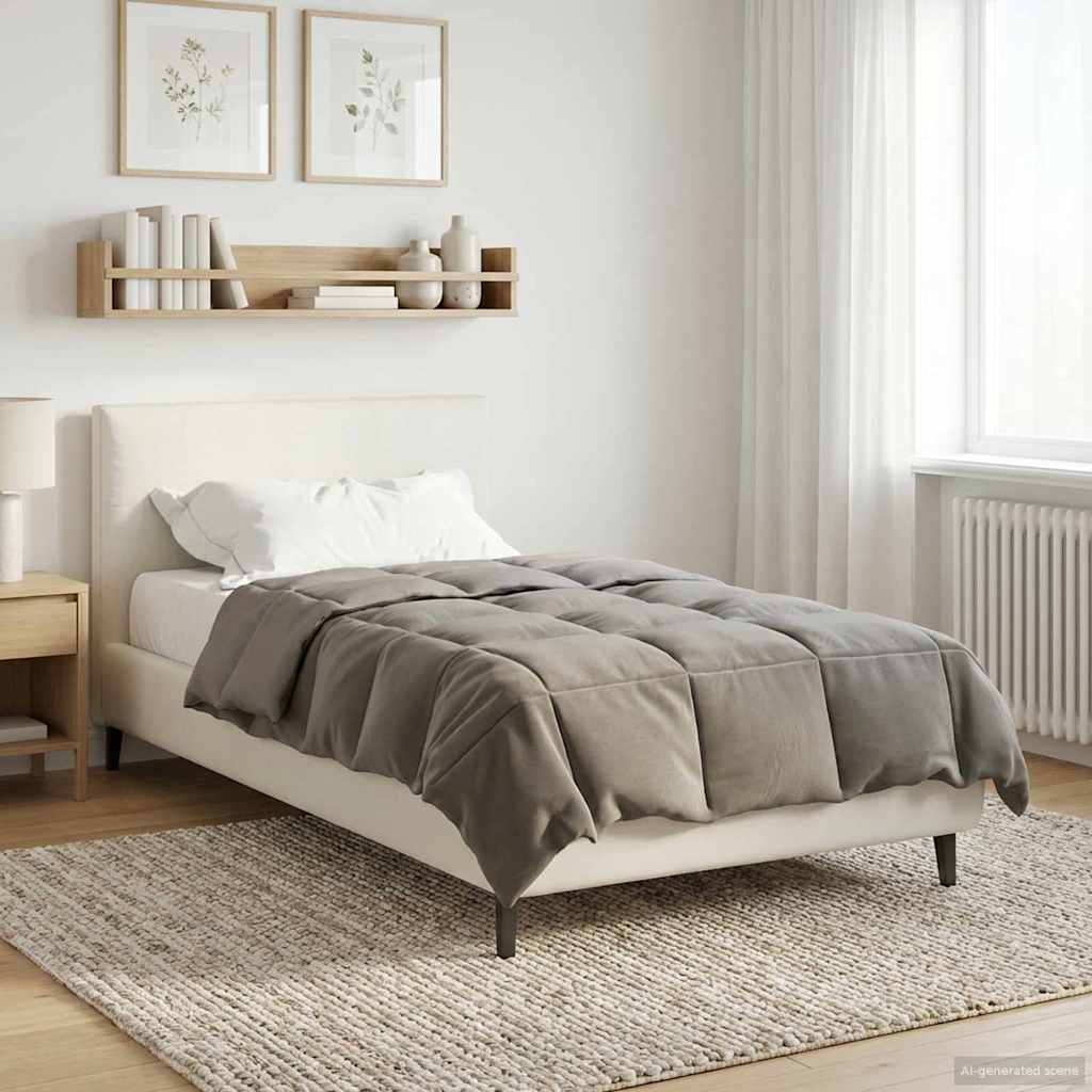 Piumone Completo Annuale Grigio chiaro 155 x 200 cm Microfibra
