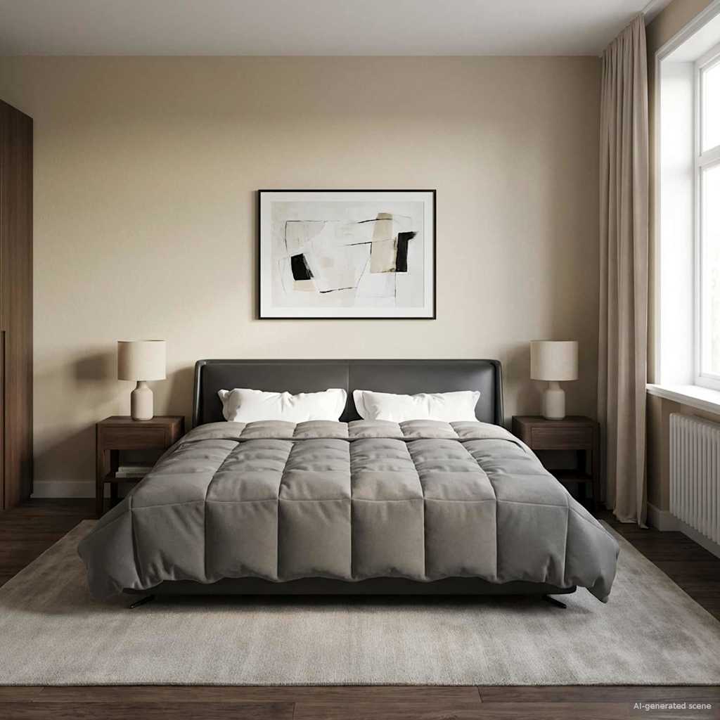 Piumone Completo Annuale Grigio chiaro 200 x 200 cm Microfibra
