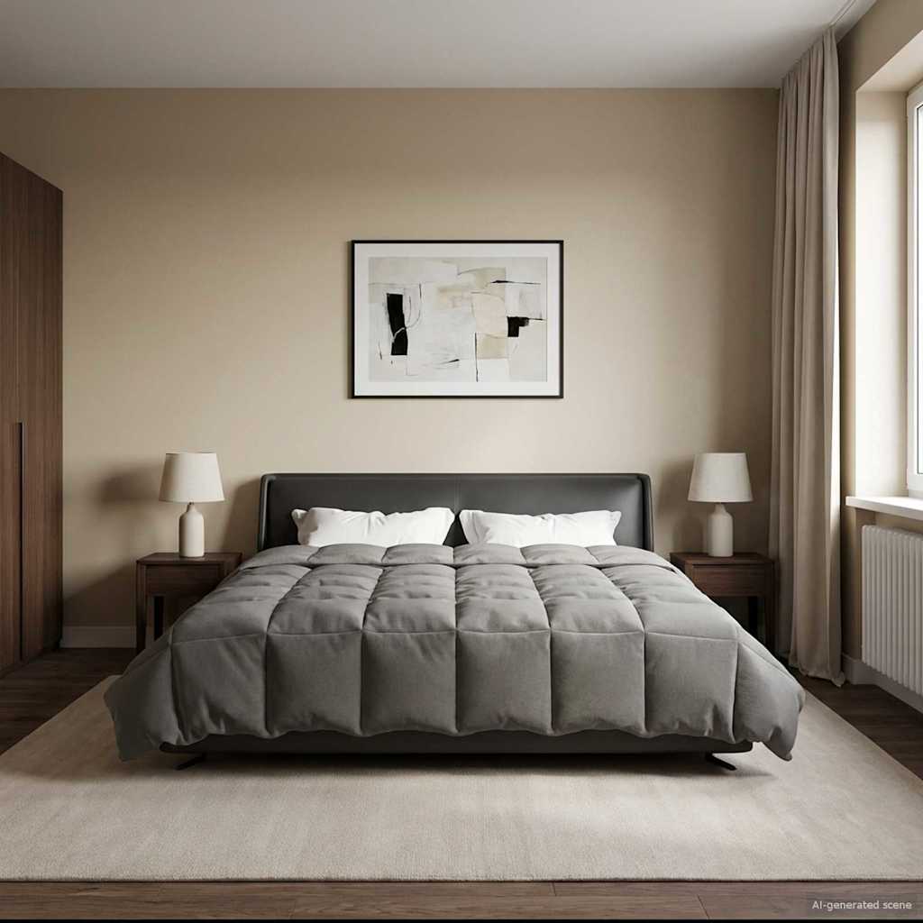 Piumone Completo Annuale Grigio chiaro 200 x 240 cm Microfibra