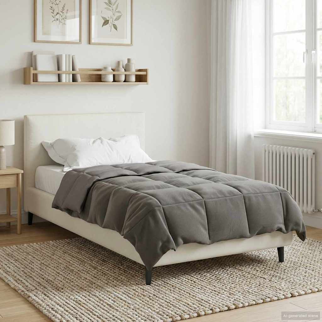 Piumone Completo Annuale Grigio chiaro 140 x 220 cm Microfibra