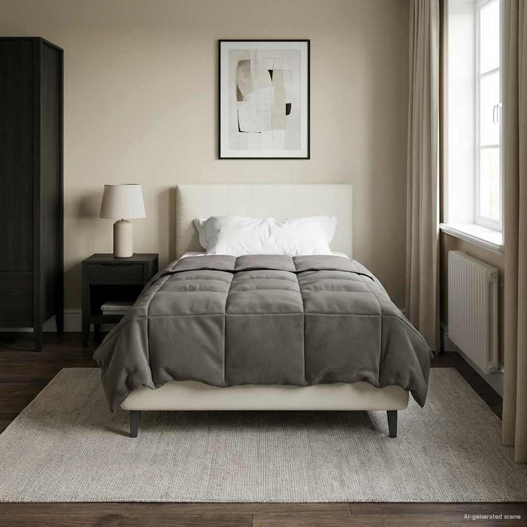 Piumone Completo Annuale Grigio chiaro 155 x 220 cm Microfibra