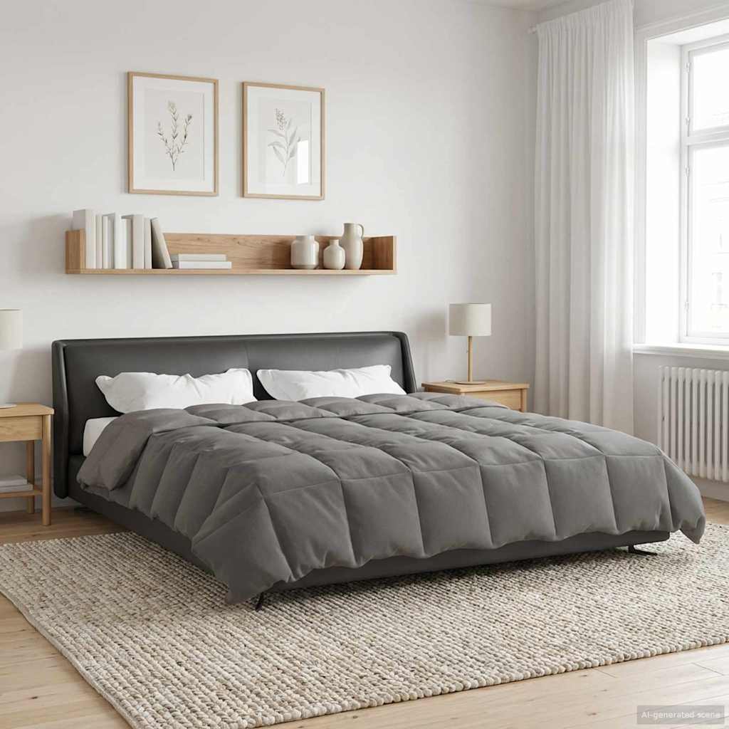 Piumone Completo Annuale Grigio chiaro 200 x 220 cm Microfibra