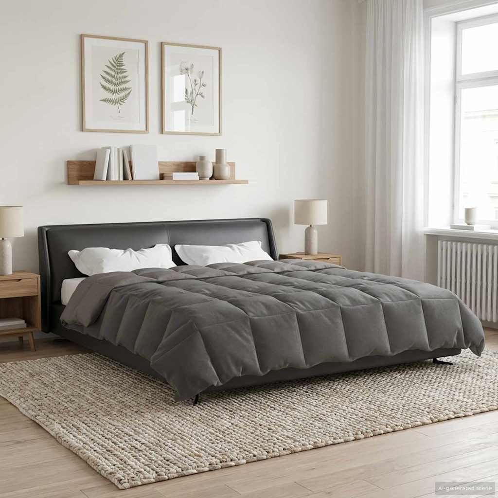 Piumone Completo Annuale Grigio chiaro 220 x 240 cm Microfibra