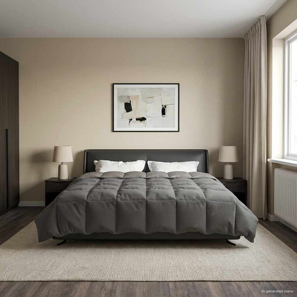 Piumone Completo Annuale Grigio chiaro 220 x 240 cm Microfibra