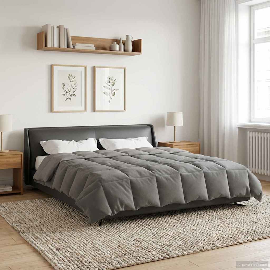 Piumone Completo Annuale Grigio chiaro 220 x 260 cm Microfibra