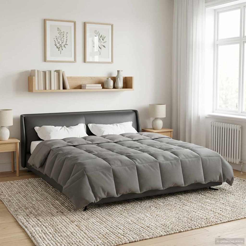 Piumone Completo Annuale Grigio chiaro 240 x 260 cm Microfibra