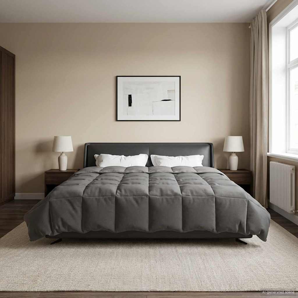 Piumone Completo Annuale Grigio chiaro 240 x 260 cm Microfibra