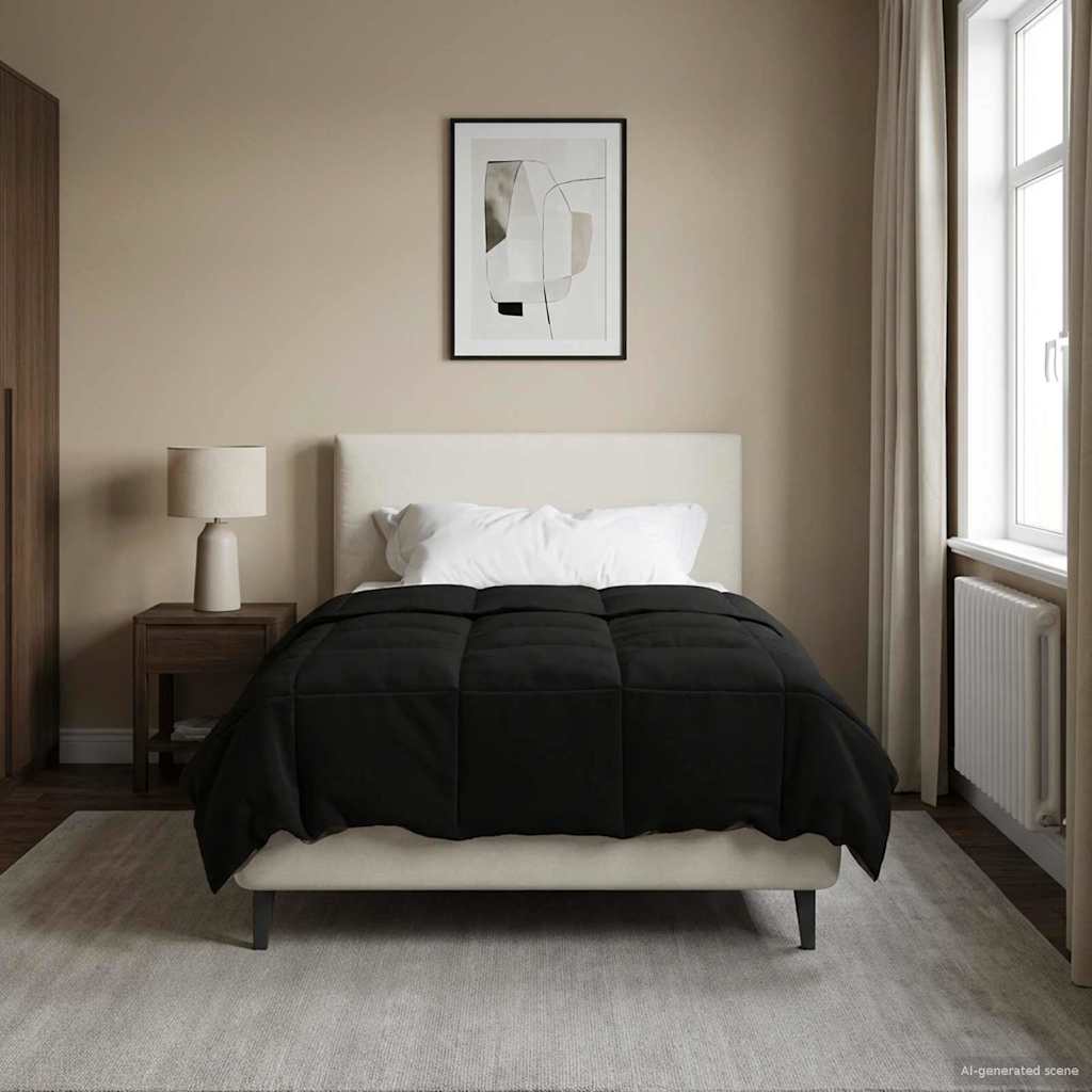 Piumone Completo Annuale Nero 140 x 200 cm Microfibra