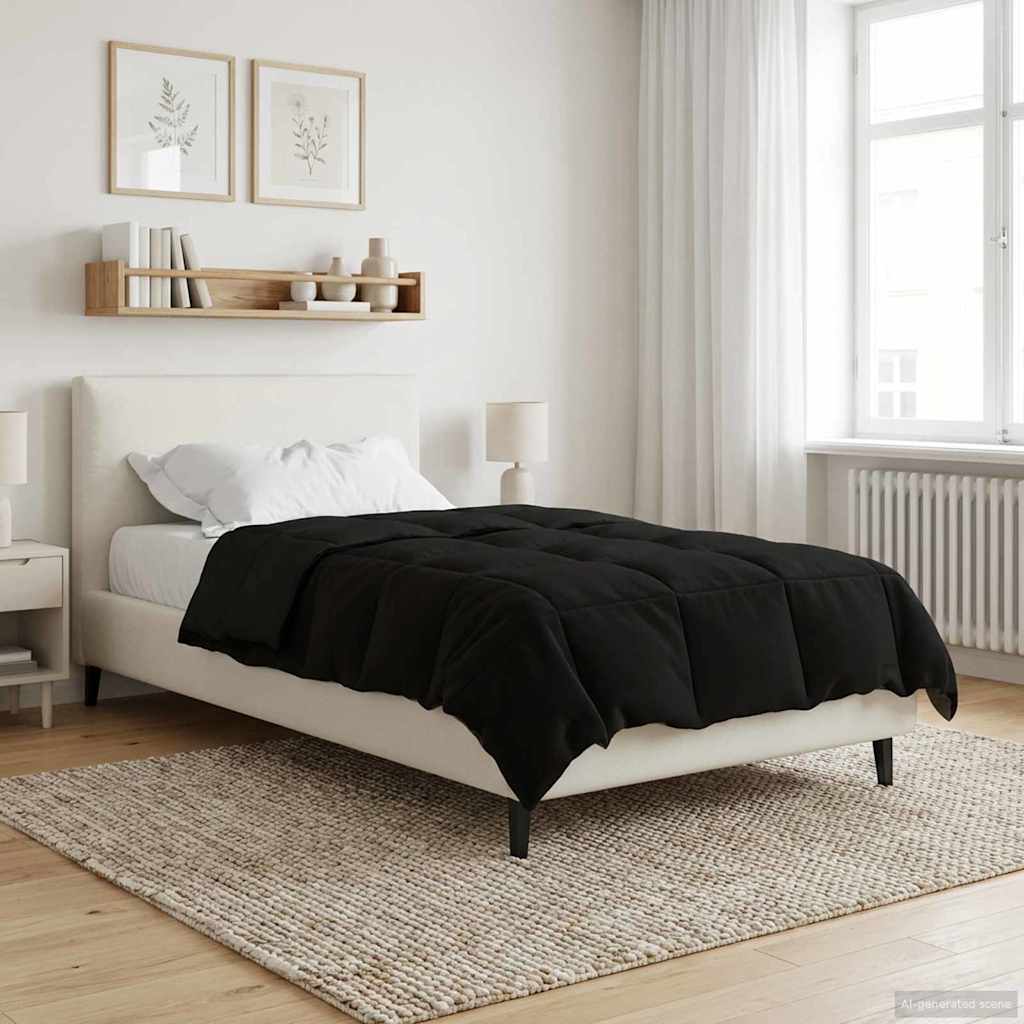 Piumone Completo Annuale Nero 140 x 220 cm Microfibra