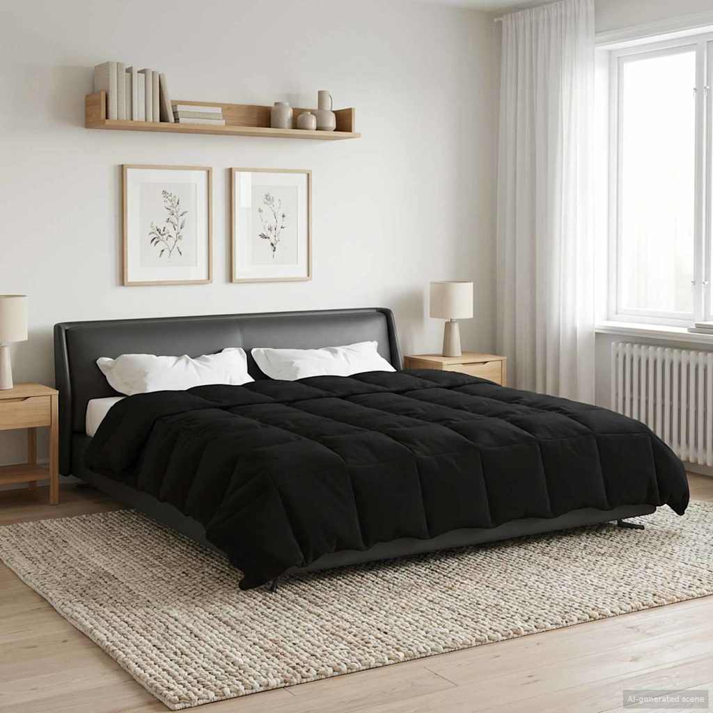 Piumone Completo Annuale Nero 200 x 220 cm Microfibra