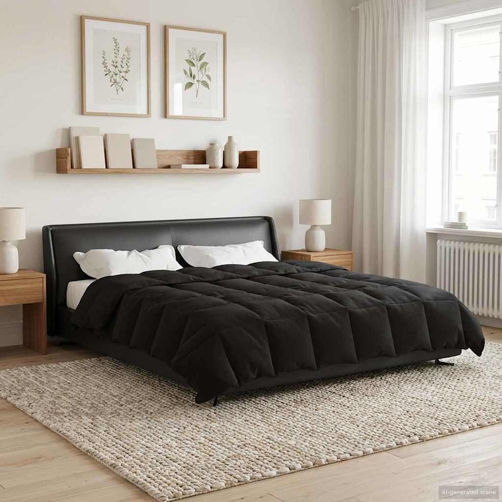 Piumone Completo Annuale Nero 220 x 240 cm Microfibra