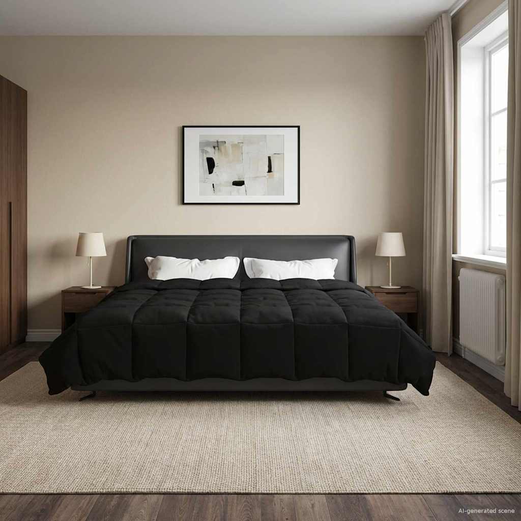Piumone Completo Annuale Nero 220 x 240 cm Microfibra