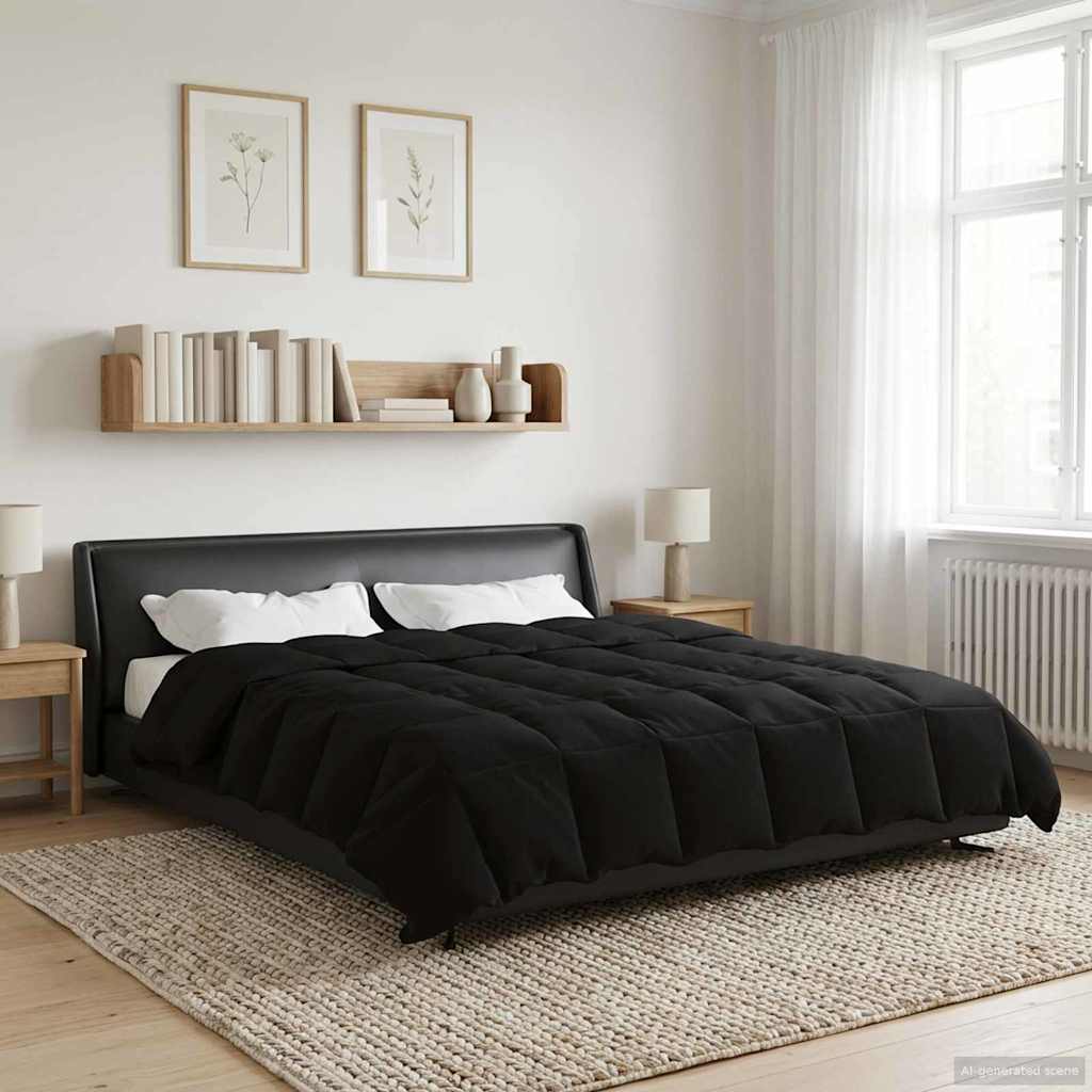 Piumone Completo Annuale Nero 240 x 260 cm Microfibra
