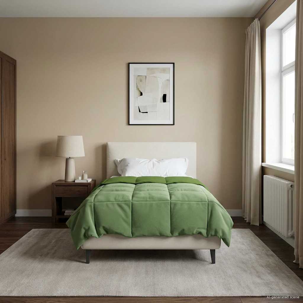 Piumone Completo Annuale Verde 135 x 200 cm Microfibra