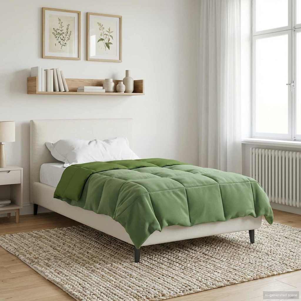 Piumone Completo Annuale Verde 155 x 200 cm Microfibra