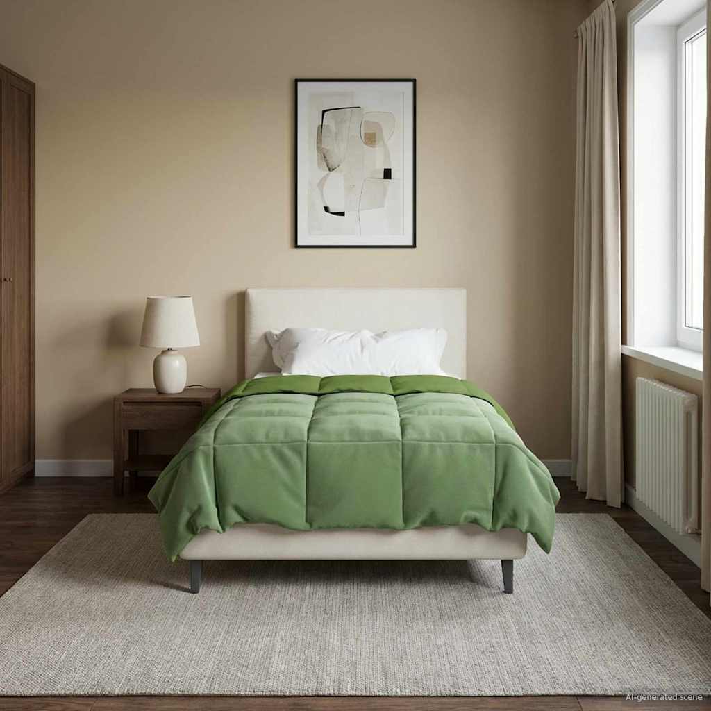 Piumone Completo Annuale Verde 155 x 200 cm Microfibra