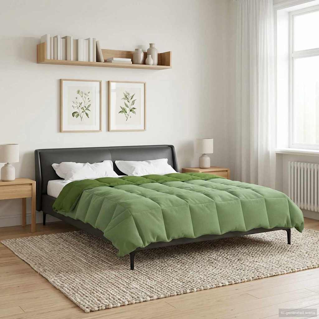Piumone Completo Annuale Verde 220 x 260 cm Microfibra