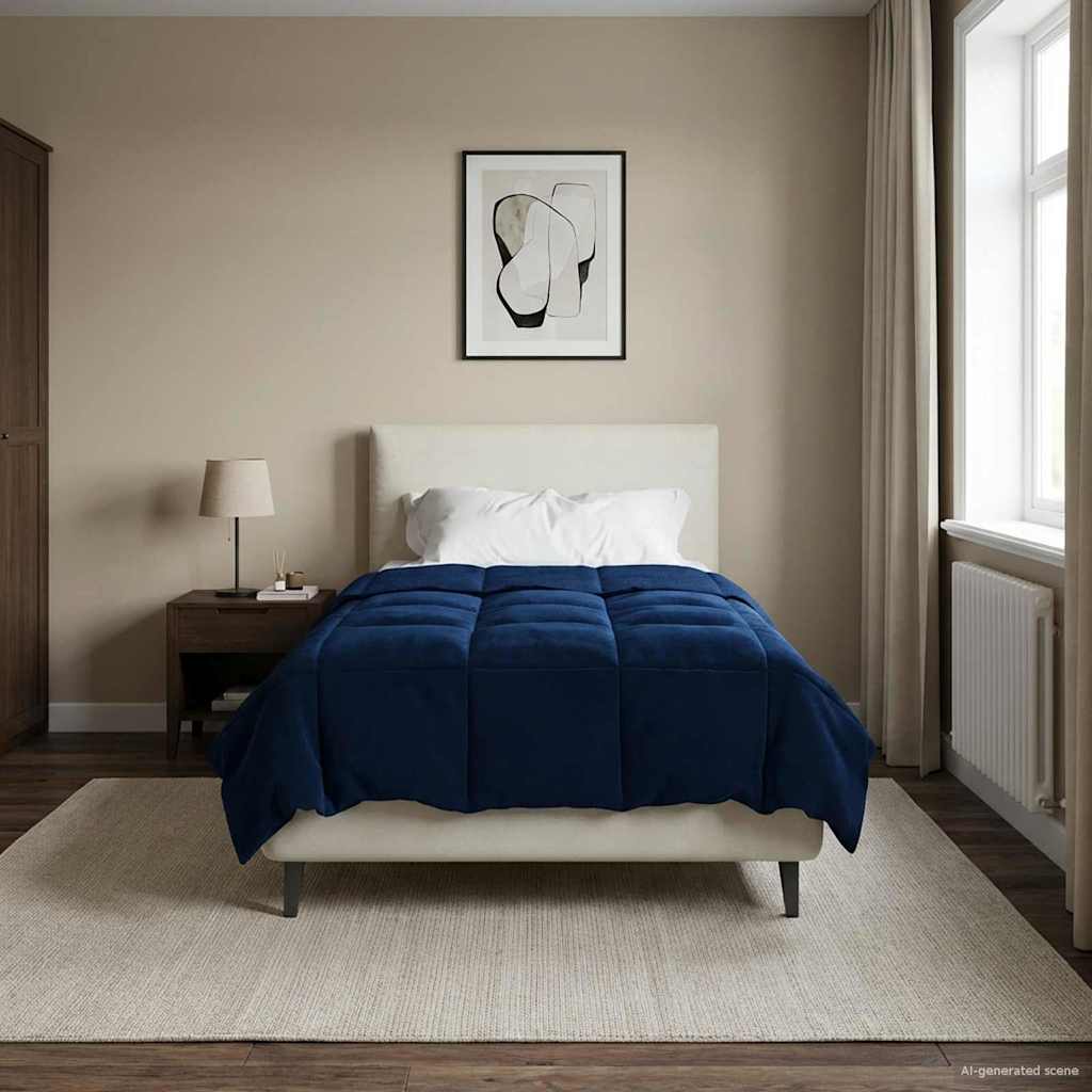 Piumone Completo Annuale Blu Scuro 140 x 200 cm Microfibra