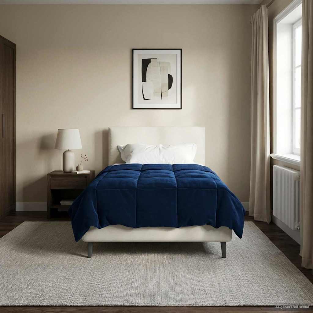 Piumone Completo Annuale Blu Scuro 155 x 200 cm Microfibra