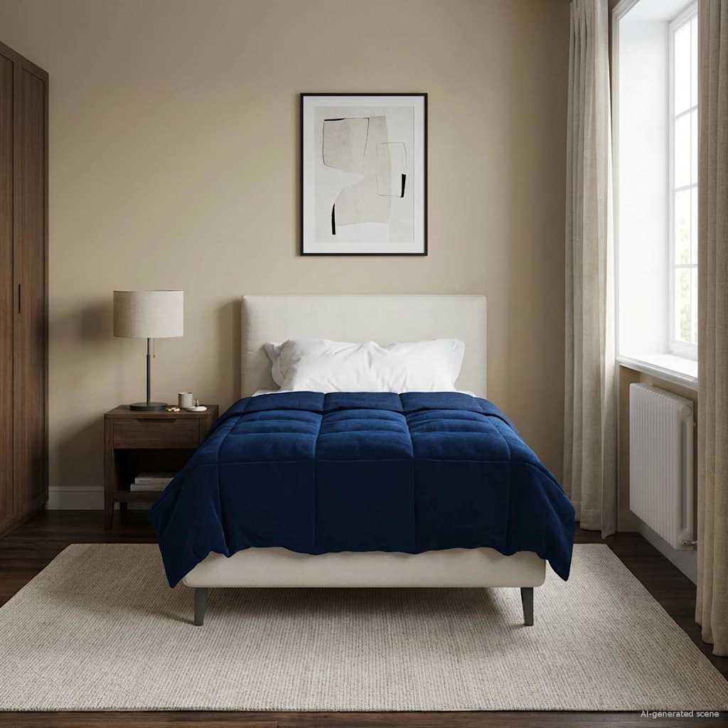 Piumone Completo Annuale Blu Scuro 140 x 220 cm Microfibra