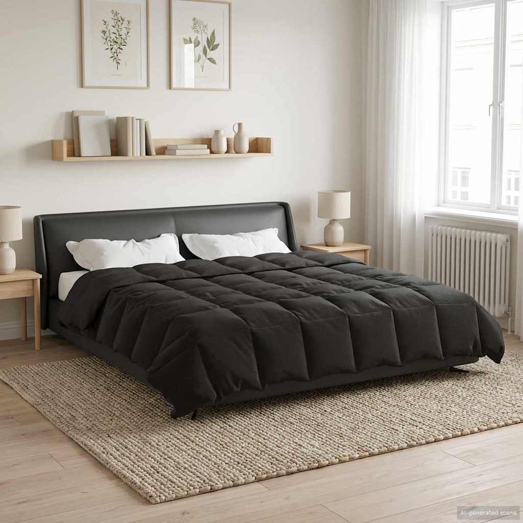 Duvet Invernale Trapuntato Antracite 240 x 260 cm Microfibra