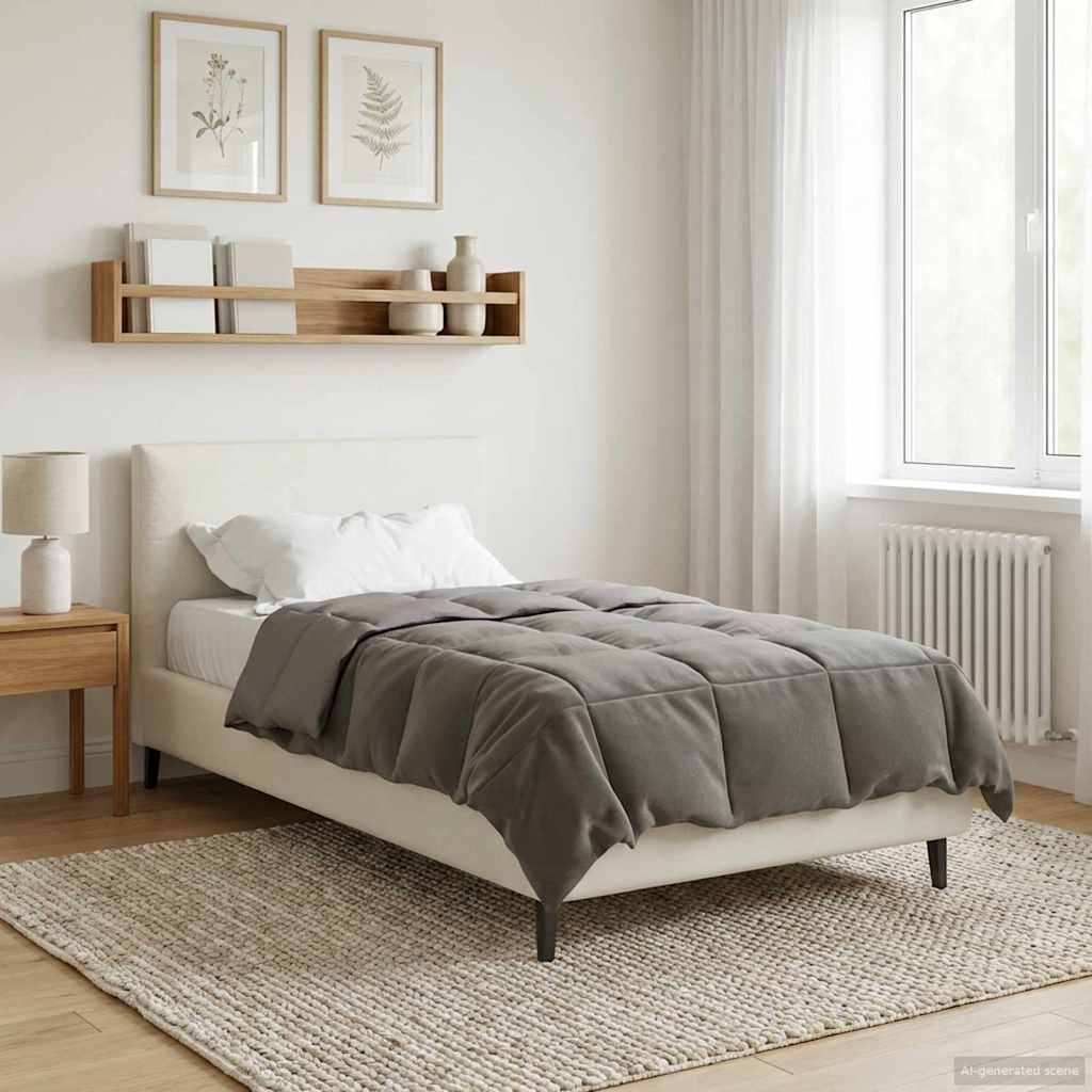 Duvet Invernale Grigio chiaro 155 x 200 cm Microfibra