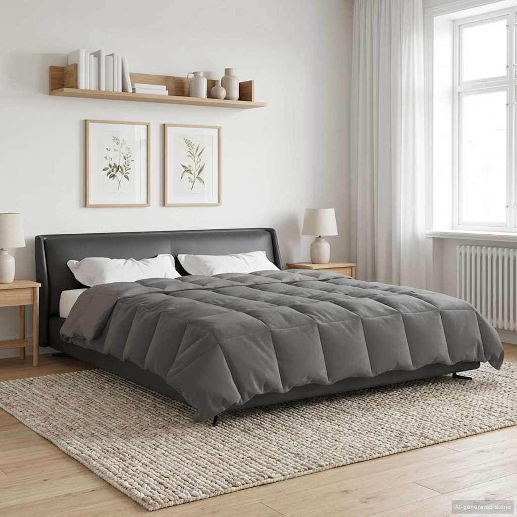 Duvet Invernale Grigio chiaro 200 x 240 cm Microfibra